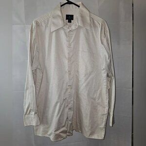Kenneth Cole Reaction Mens Cream Dress Shirt (L)
